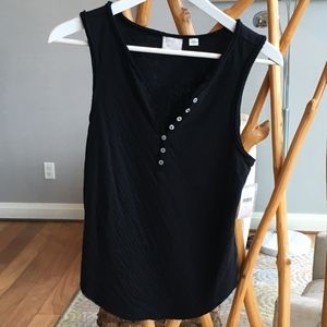 Anthropologie Button V-Neck Tank